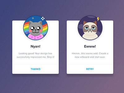 Daily UI #011 - Flash Messages cat dailyui error grumpy illustration message nyan success