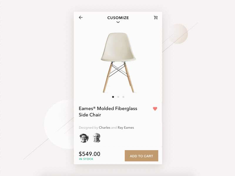 Daily UI #012 - Single Product animation chair dailyui ecommerce furniture gif product shopping