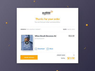 Daily UI #017 - Email Receipt audible audiobook dailyui email receipt