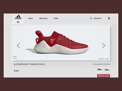 Adidas Store Concept uidesign web design