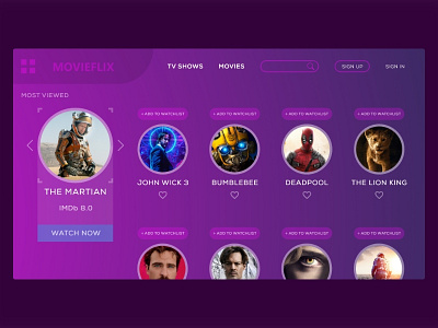 Movie website concept