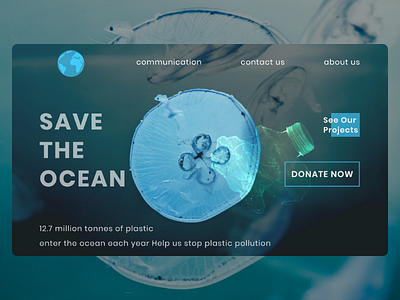 Save the ocean web UI adobe xd ui uiux webdesign