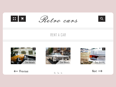 Rent a retro car web Concept UI