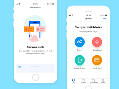 Price Comparison App - uSwitch app app design card icon icons illustration mobile mobile ui product design ui ux