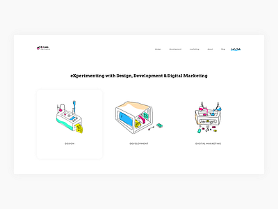 Landing page agency illustrations ui design web design