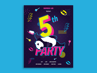 Birthday Party agency design graphic design poster retro