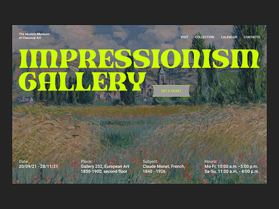 Art Gallery / Design Concept first screen gallery typography ui web design website