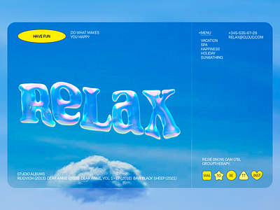 Web Design / Inspired by the song Relax figma first screen graphic design photoshop ui web design website