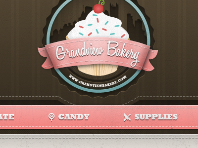 Grandview Bakery bakery menu navigation pink pittsburgh ribbon thread
