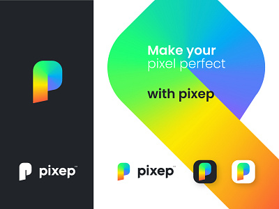 Letter p logo design, pixep is a photo editing app