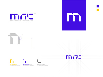 mac - engineering & equipment arc branding design engineering graphic design hi illustration lettermark logo mac maj minimal new rebrand simple tech trendy type unused