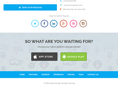 Footer Design of Landing Page