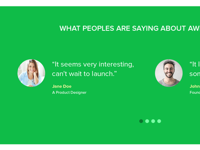 Feedback Section - Landing page