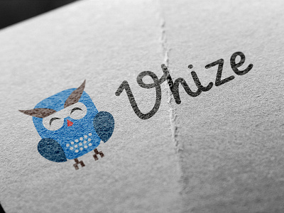 Logo Vhize cute illustration logo mascot owl paper ui ux vhize