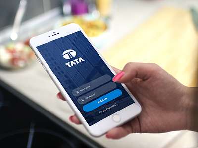 Tata App - Login Screen app login tata ui ux