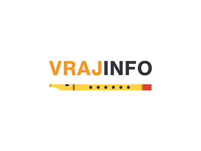 Logo Design - VRAJINFO brand flute logo vibrant