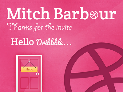 Hello Dribbble debut invite mitch sandeep user interface
