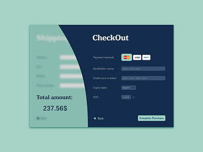 Credit Card Checkout 002 checkout creditcard dailyui design
