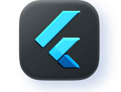 Flutter logo - 3D Design flutter illustration logo