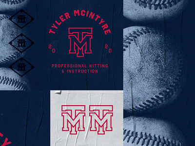 Tyler McIntyre Logo and Branding 2020 athletes badge design baseball branding design diamond monogram vector