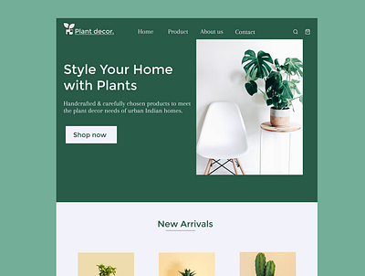 Plant Decor website figma minimal redesign