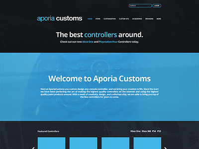 Aporia Customs home page landing page web design website redesign