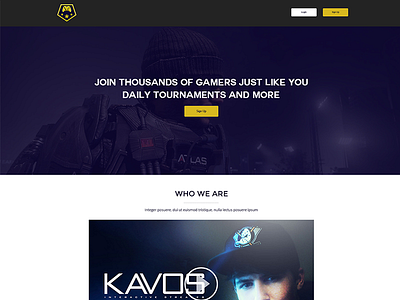 Gamer Division Landing page bootstrap home page landing page web website