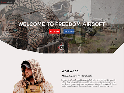 Freedom Airsoft airsoft gun hopepage web design website