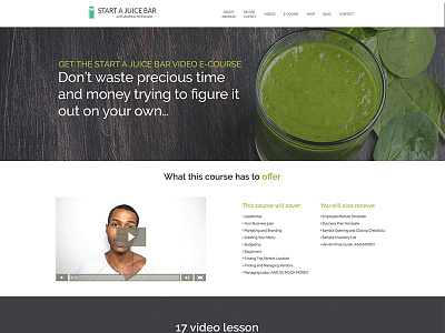 The Juice Consultant ecourse landing page sales page upwork web design web page