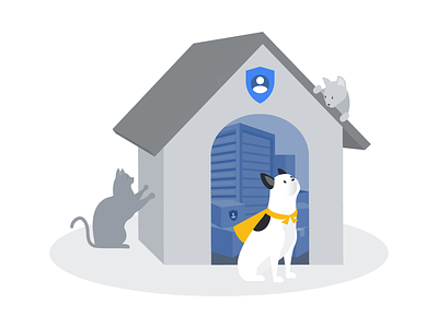 Store data securely! cat data dog illustration privacy security