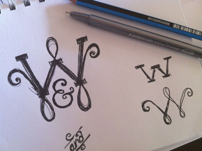 Wisdom & Whimsy Initial Logo Sketch