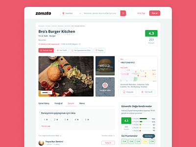 Zomato Restaurant Page