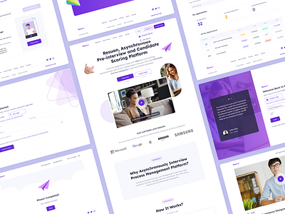 Resuon | Pre-interview and Candidate Scoring Platform clean ui completed datatable design innerpage interview landing login purple recruitment signup ui ux web webdesign