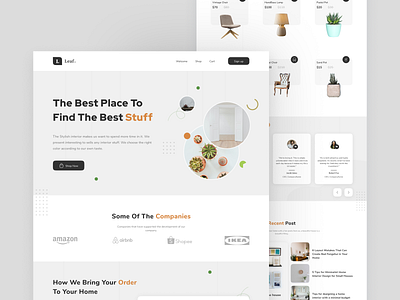 Leaf - Home Interior Marketplace clean design interior marketplace minimal ui ux web webdesign website