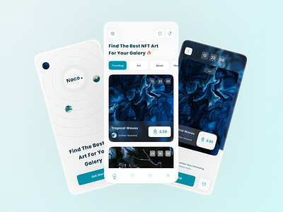 Noce - NFT Auction Mobile App app auction auction app bitcoin crypto cryptocurrency currency doge eth ios mobile mobile app nft nft app token trade ui ui design ux ux design