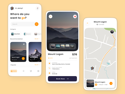Gasin Travel App app camping clean design holiday interface maps minimal mobile mobile app modern mountains simple travel travel app traveling ui uiux ux vacation