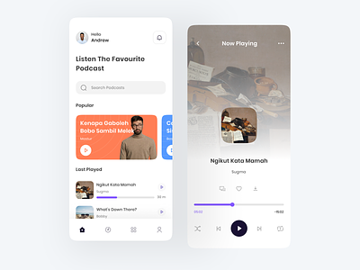 Pod - Podcast App app audio clean design listening minimal mobile mobile app music playlist podcast podcasts simple spotify streaming ui ux