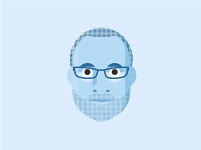 Mark Face blue domo face glasses illustration
