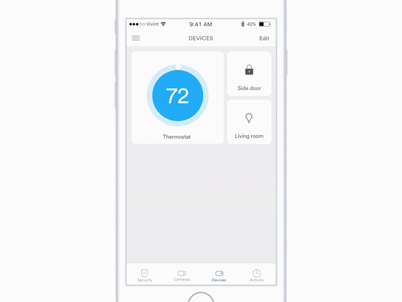 Smart home device details device screen lights locks pixate prototype smart home smarthome thermostat