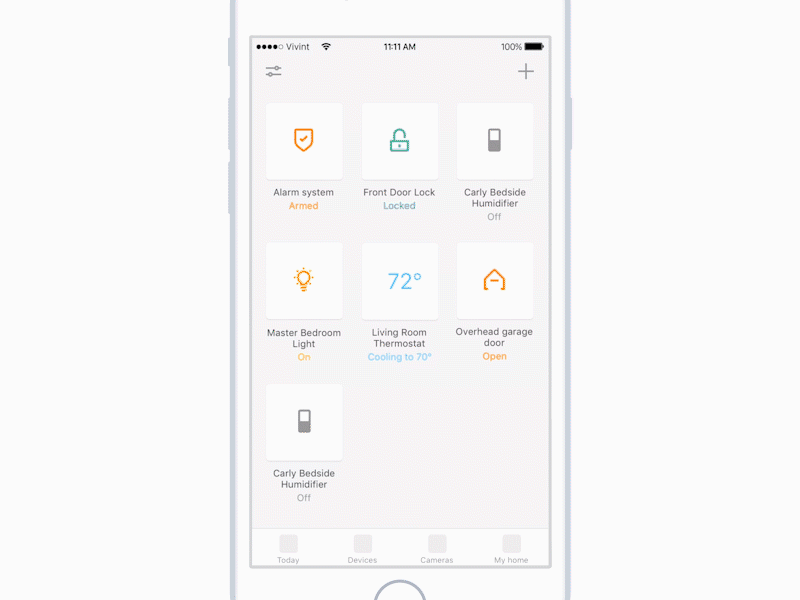 Smart home device screen exploration
