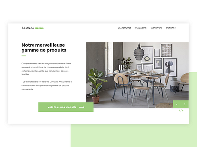 Søstrene Grene - Website redesign design furniture furniture design furniture website green interface ui web website design