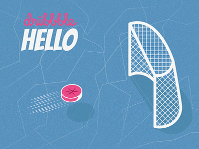Hello dribbble! dribbbleinvite hello hellodribbble hockey hockey puck illustration illustrator invite vector