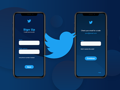 Twitter App Sign Up #DailyUI app design icon illustration kacper kacper skibicki kacperdzn minimal twitter app twitter design twitter ux twitter web design ui ui twitter ux vector web website