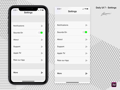 Daily UI 7 — iPhone Settings #DailyUI app apple application clean dailyui design dribbble iphone iphone x kacper kacper skibicki kacperdzn minimal minimalist settings simple twitter ui ux vector