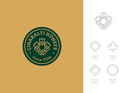 Çınaraltı Künefe Logo Design arabesque badge brand identity brandidentity branding branding and identity branding and logo design kunefe logo logo design logodesign ottoman ottomanpattern pattern pattternlogo turkishdelight