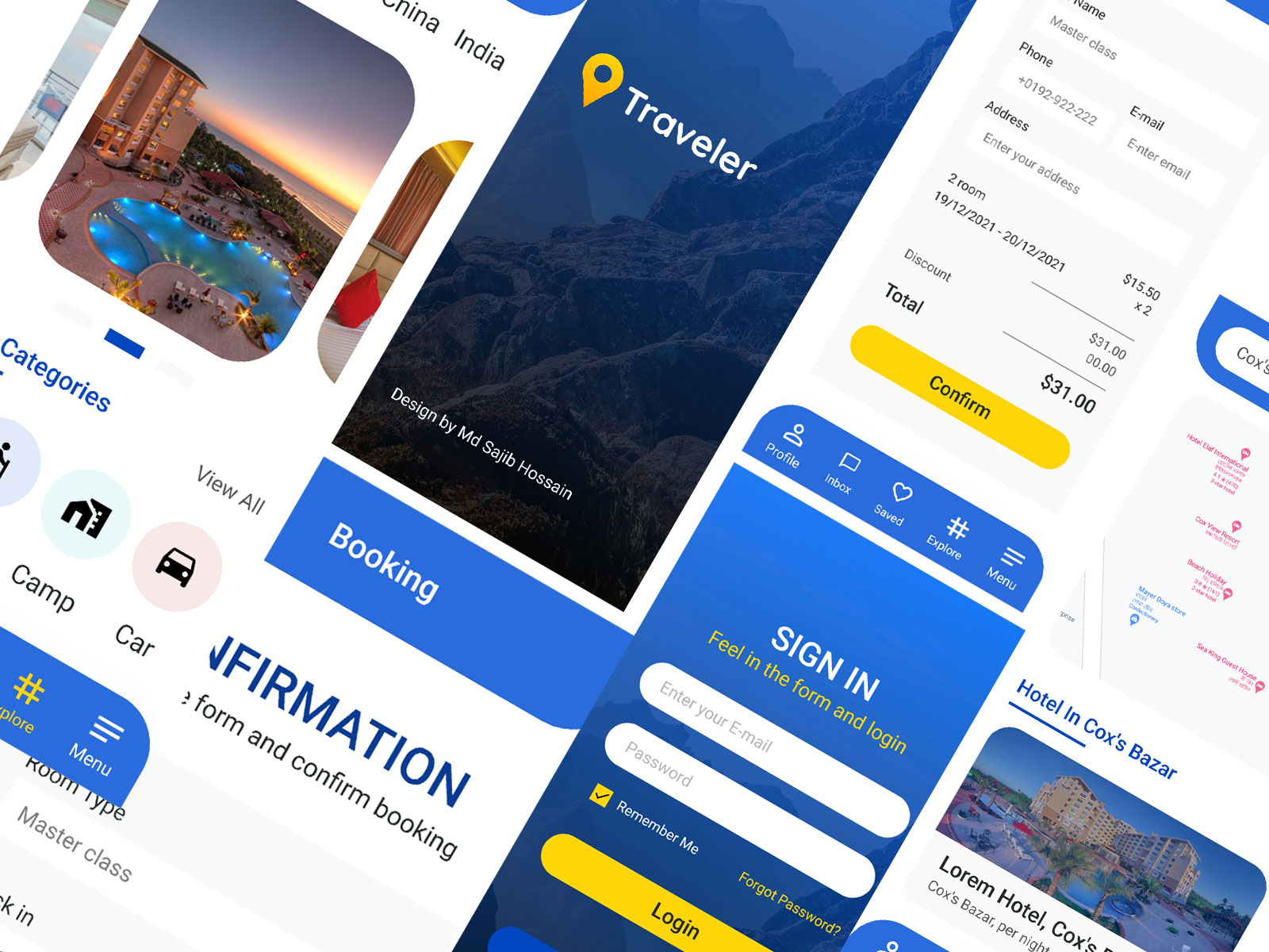 Travel App UI Design by Md Sajib Hossain on Dribbble