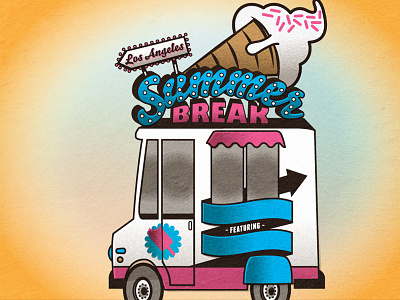 Ice Cream Man icecream poster summer tour van
