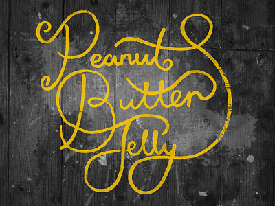Peanut Butter Jelly hand lettering pbj