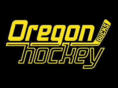 Oregon Ducks Hockey branding flat logo typography vector