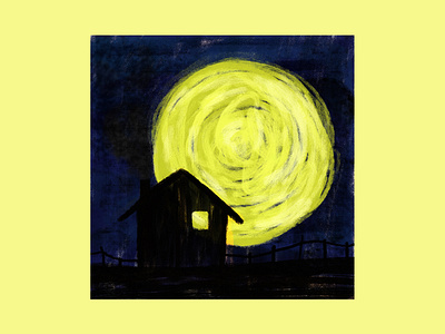 Guarda che luna design digital digitalart drawing editorial full moon house illustration magazine moon night star